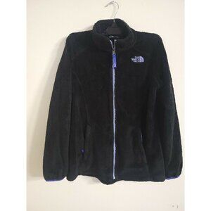 The North Face 14/16 Girls Denali Thermal Jacket  Black/Blue Fuzzy Zip Fleece